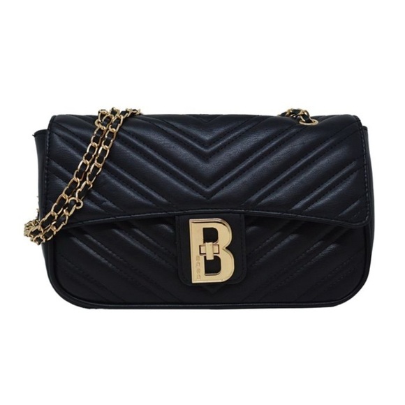 Bebe Rain Leather Shoulder Bag Black Gold  
NWT - Picture 1 of 10